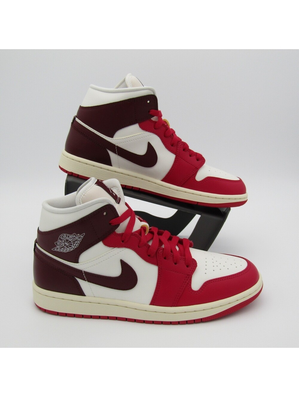 Air Jordan 1 Mid Women's Shoes (Sail/Mystic Hibiscus/Coconut Milk/Dark Team Red)